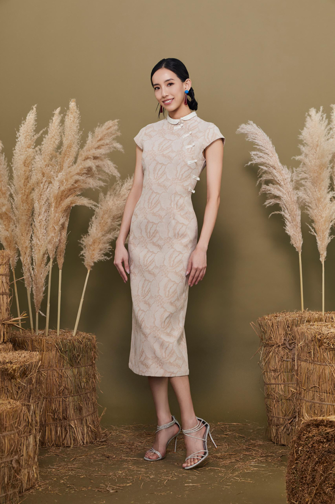 CD2161 Elegant Jacquard Midi Cheongsam 