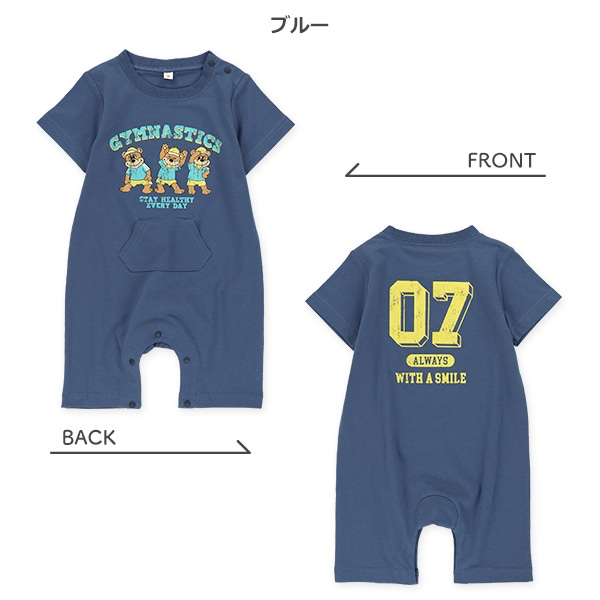 🇯🇵預訂 日本直送🇯🇵兩色美式休閒復古熊仔前後印花口袋短袖連身服