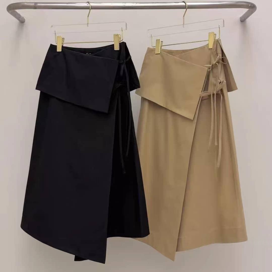 Asymmetric Wrap Skirt with Side Tie Detailing‖ 不对称绑带设计感半裙 KR031521152