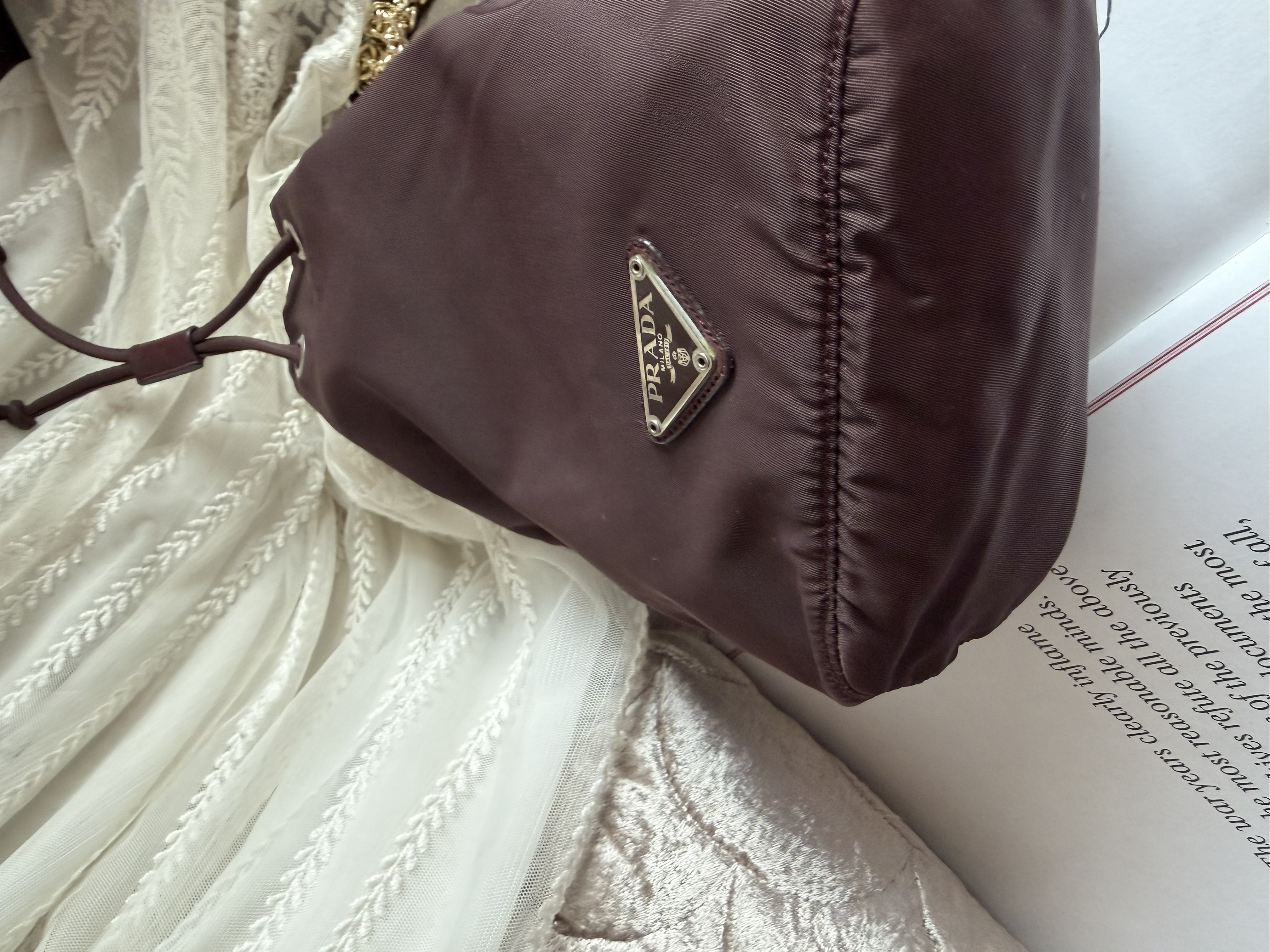 Vintage Prada burgundy Bucket