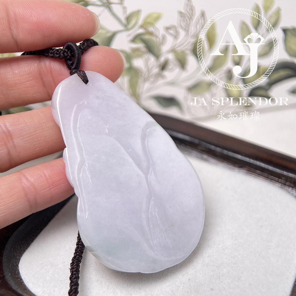JN-170 天然翡翠A玉 淡粉色細糯化悟道领悟人生吊牌