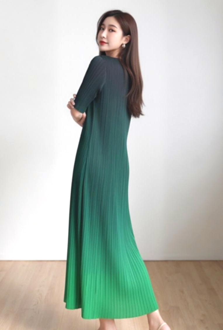 Ombre Pleated Dress