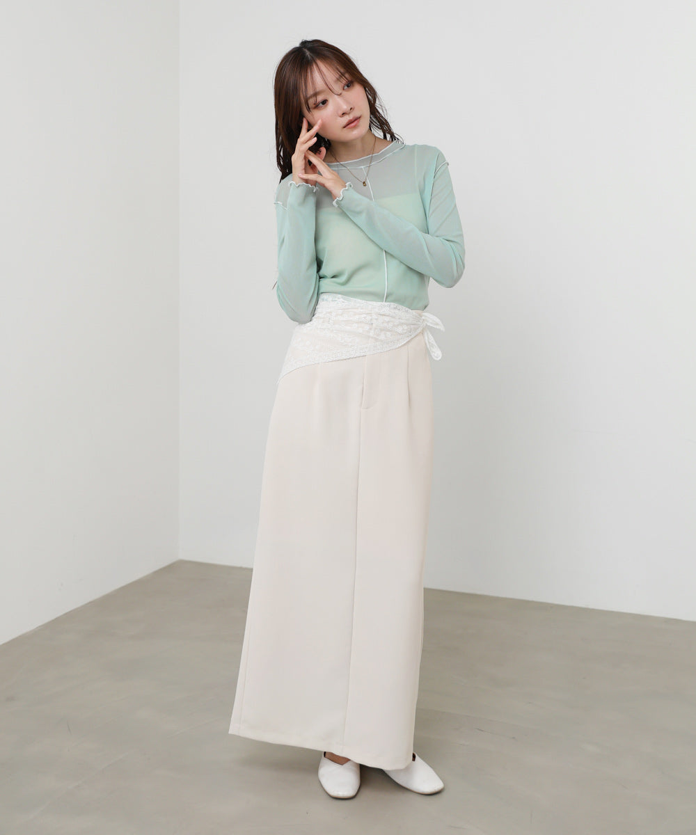 <JP> 內搭必備！輕薄柔和滾邊 Ruffles Top * 4色入 <預購>