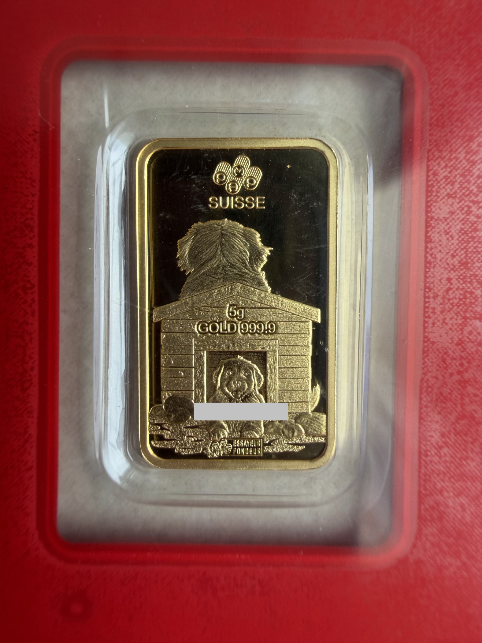 (SN6654) PAMP Lunar Dog 2018 5g 🇨🇭Swiss Fine Gold Bar Emas 999.9 生肖狗犬
