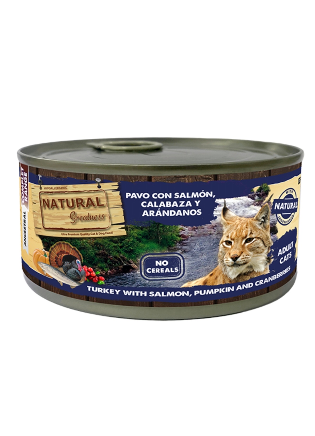 Natural Greatness 「火雞配三文魚、南瓜和蔓越莓」成貓主食濕糧罐頭 185g