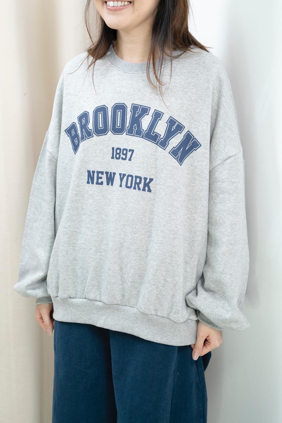 加絨有型文字衞衣（灰色）