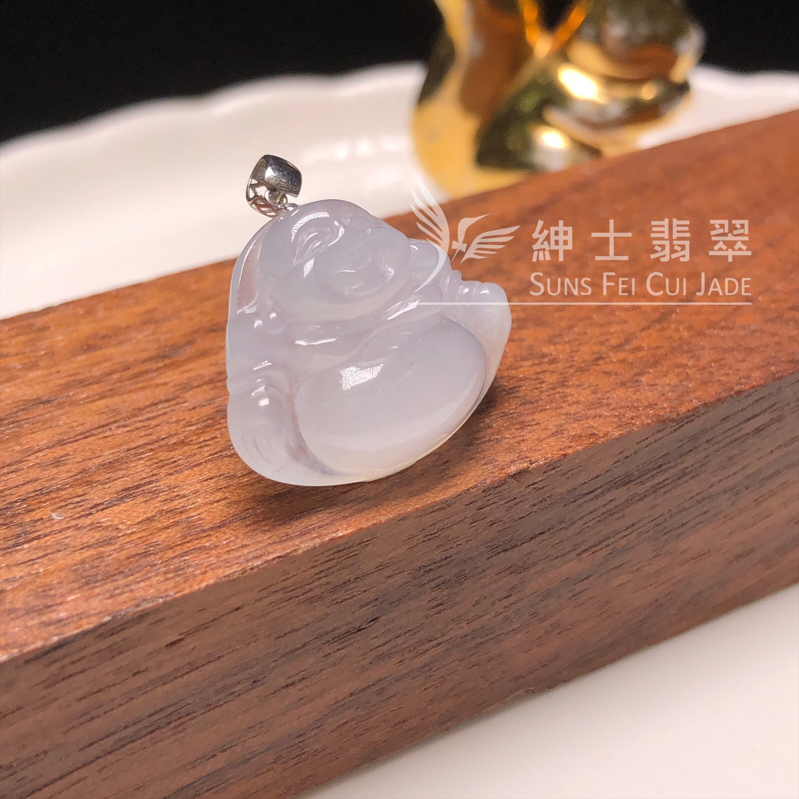 YK00064 冰種佛公連18K金扣頭 