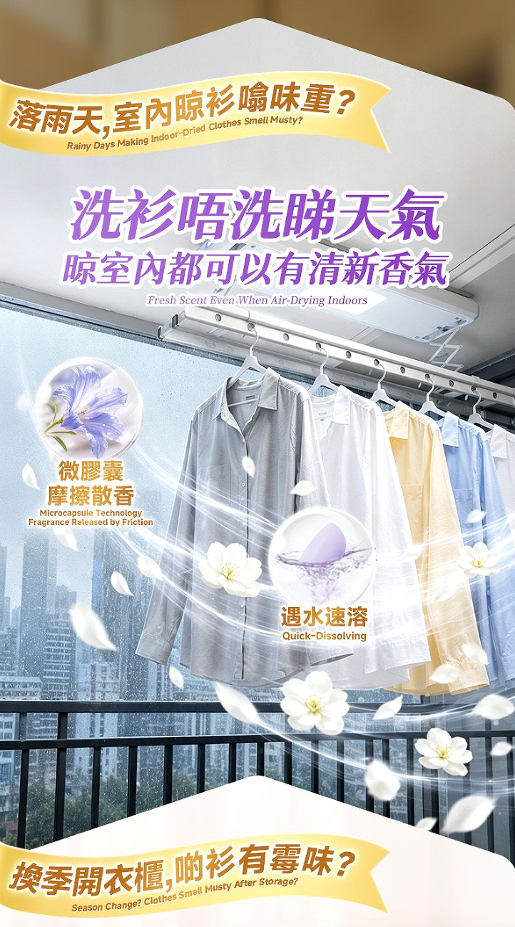 DoDoME-【升級版】衣物魔法留香珠 1500mL（藍風鈴）