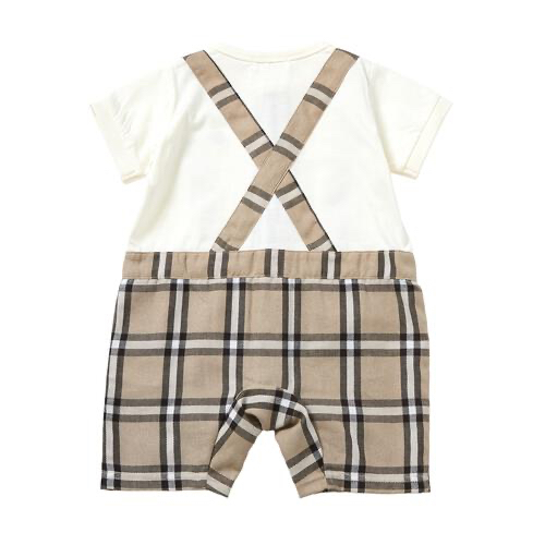 🇯🇵預訂 日本直送🇯🇵Polo Baby標誌刺繡格紋吊帶短袖連身服