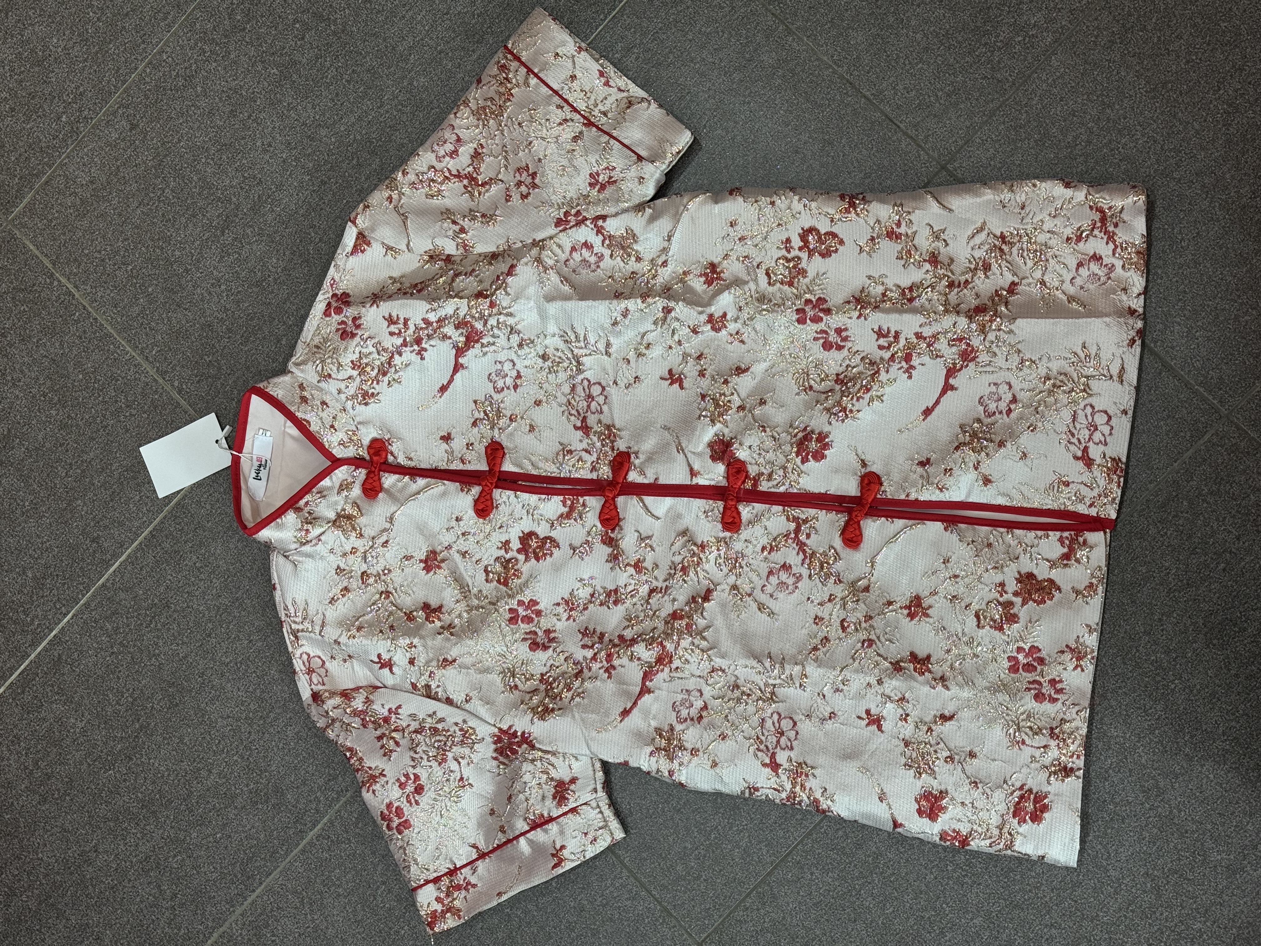 R02(R02) 独家款男款CNY高级感提花前排盘扣红上衣