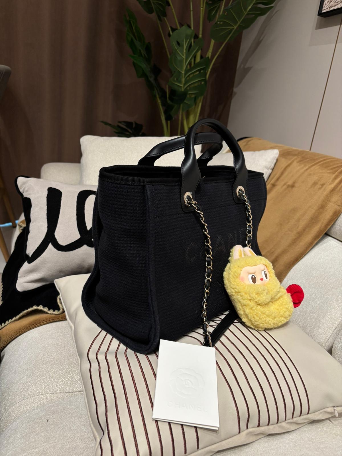 Chanel Deauville Tote Bag Black 100%Authentic, 98%New ✅專門店收據✅晶片✅Dust bag