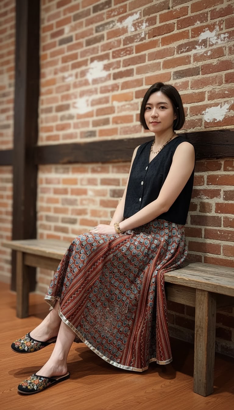 2615 Brick Red 16 cloth Skirt 37"