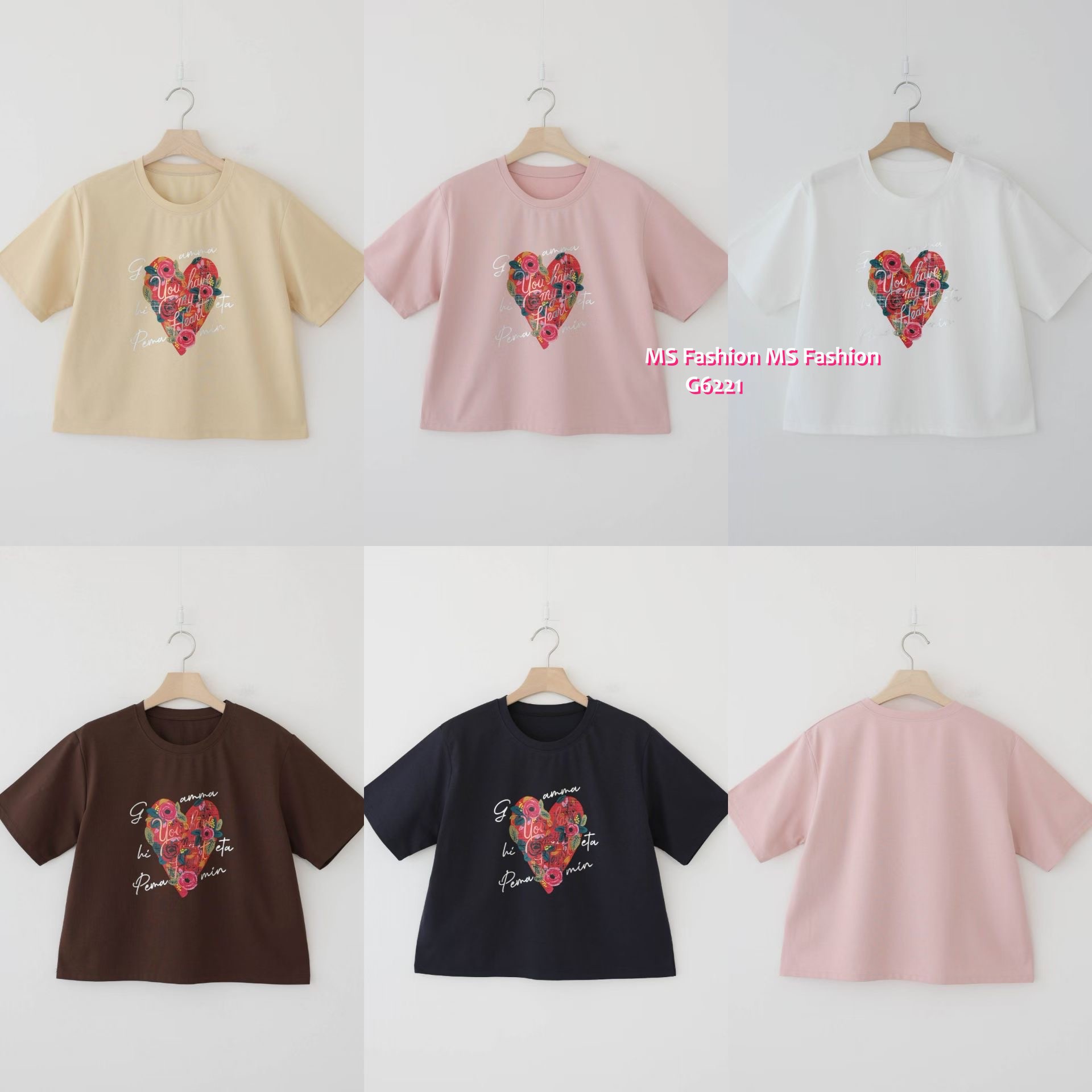 G6221 韓國🇰🇷花朵心型print top