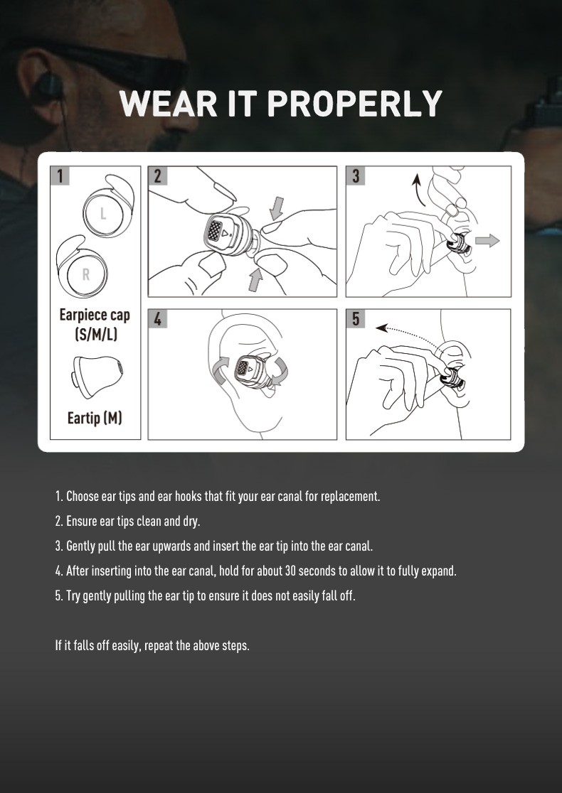 Earmor M20T Pro 戰術5.4藍牙耳機