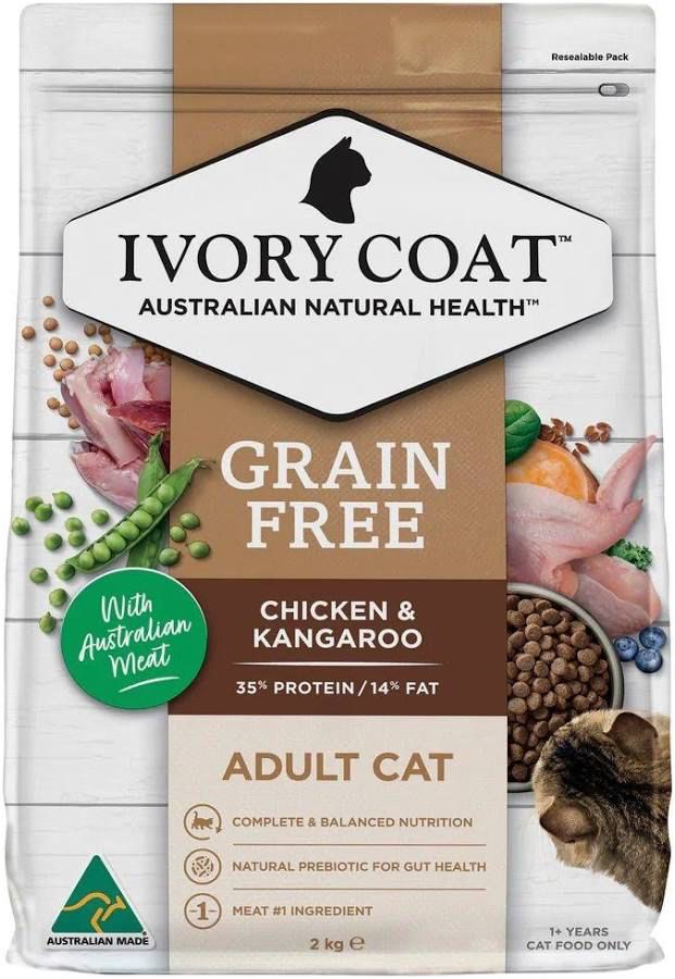 澳洲 Ivory Coat 成貓無穀物雞肉袋鼠配方貓糧 2公斤