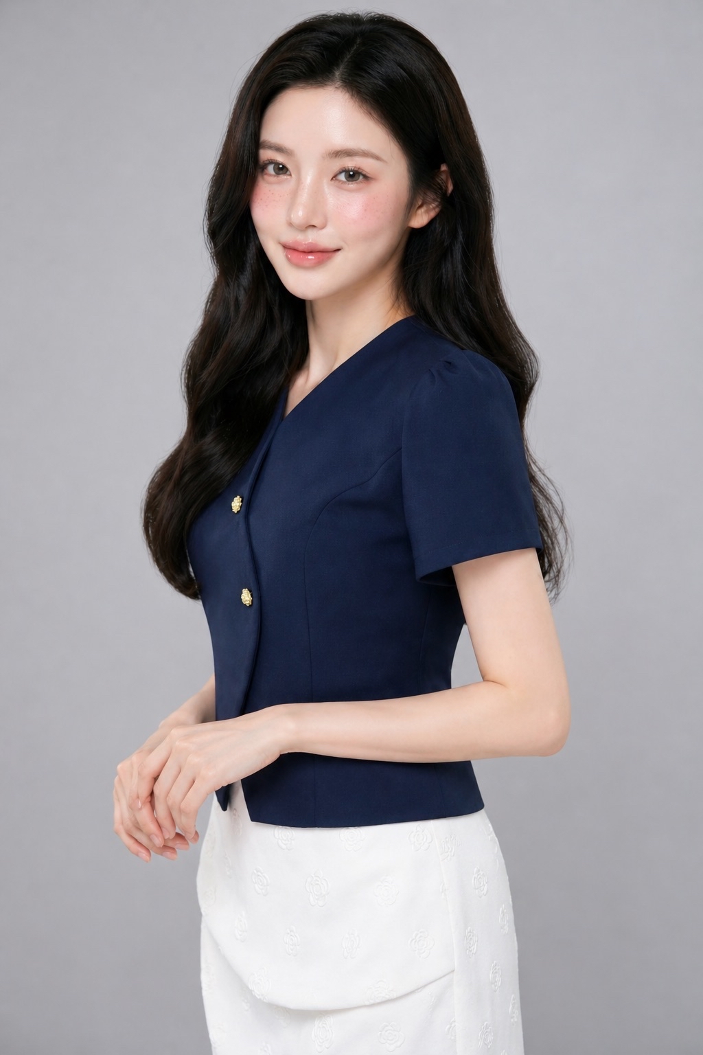308111 Soft Sculpt Button Blouse