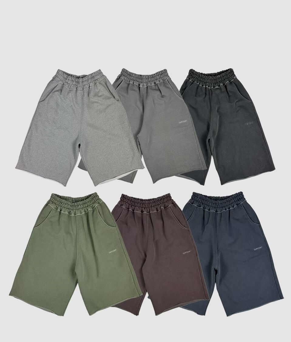 Washed cotton shorts