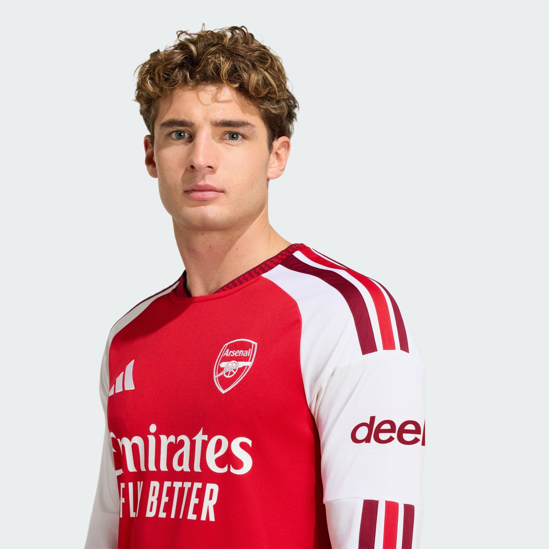 🔴⚪融合酋長球場建築美學 Adidas Arsenal 阿仙奴 2026-27 主場長袖球迷版球衣 (可加印字章) JI9536