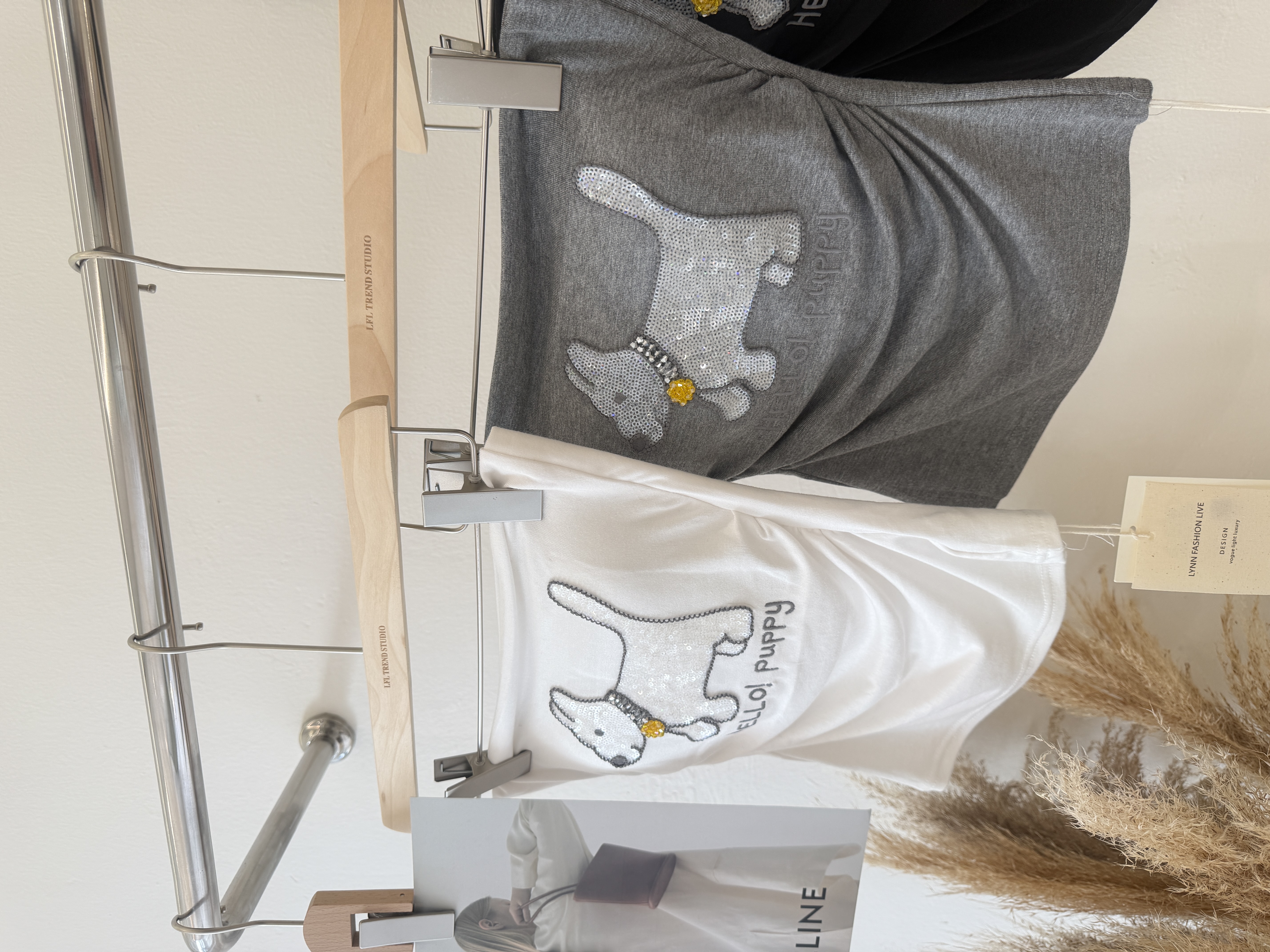 6590 甜辣妹珠片绣小狗狗抹胸