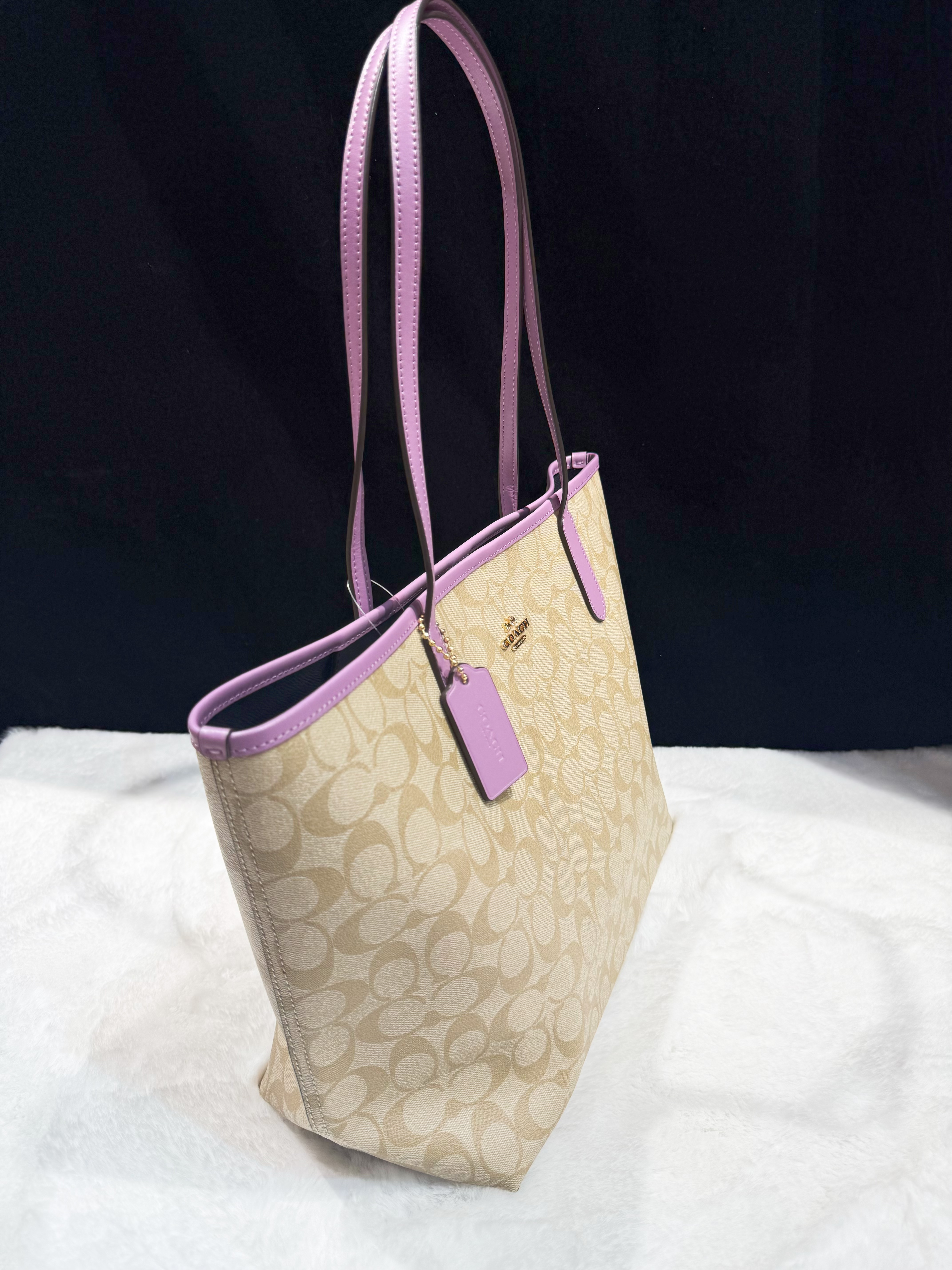Coach City tote white/m/purple