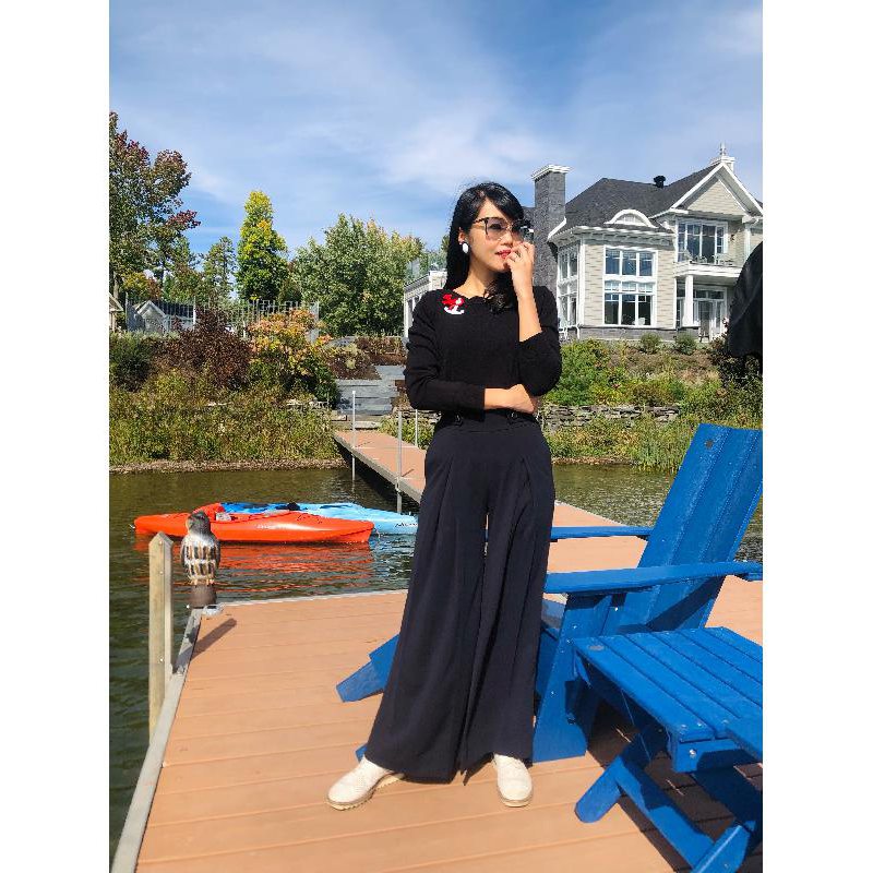 (SOLD OUT)1930s Betty Nautical Sailor Pants - Dark Navy Blue(FM142)