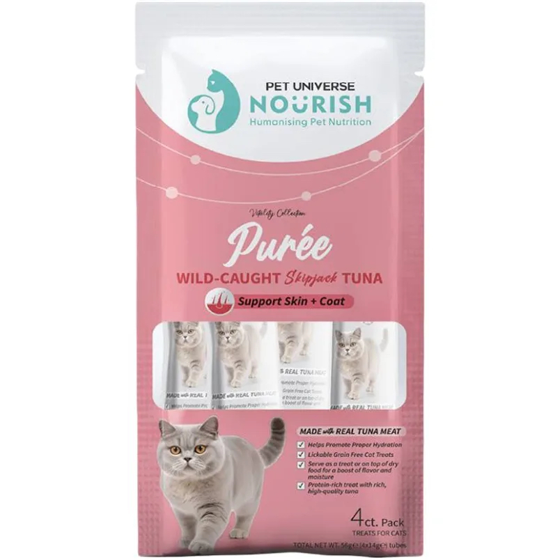 PET UNIVERSE NOURISH - 皮膚護理配方 貓條(野生吞拿魚) 14gx4條