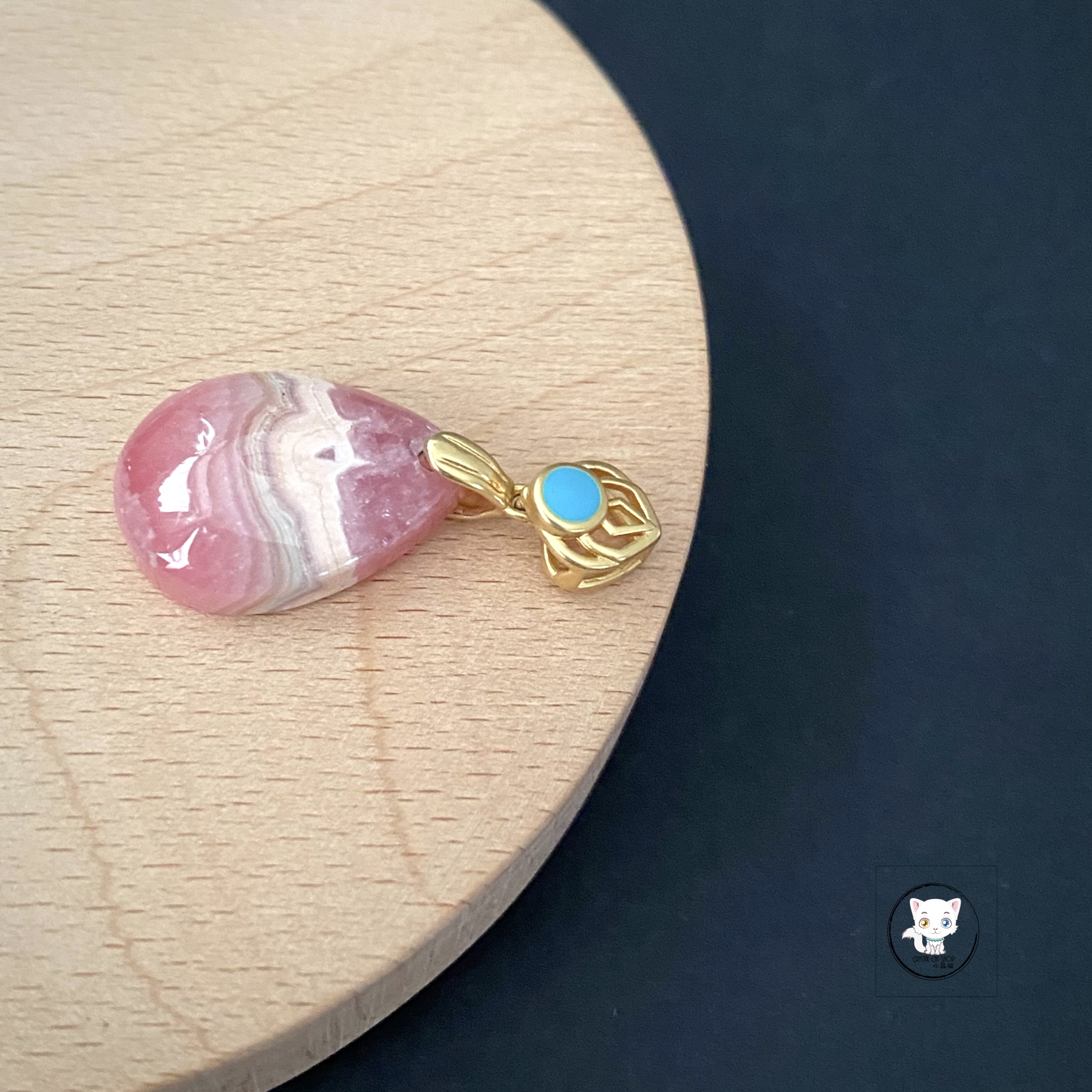 天然紅紋石愛心吊墜 21.5mm