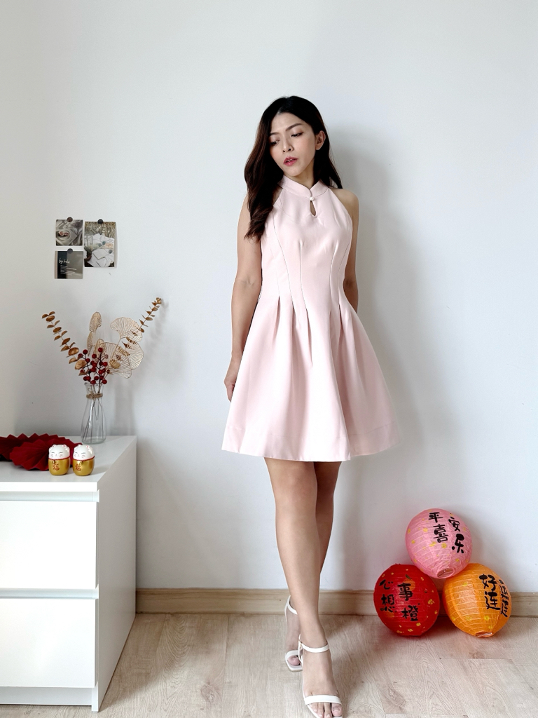 Jade Grace Halter A-Line Flare Dress锦色年华.气质简约挂脖连衣裙(3 colours)Premium Quality