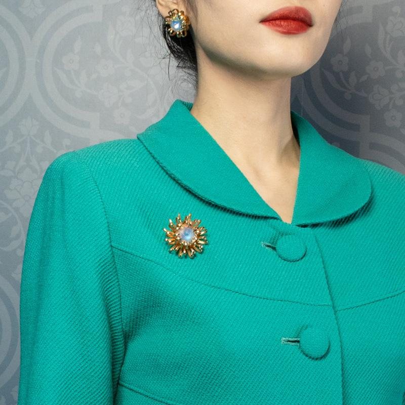 Vintage 1980s Turquoise Jackie O Suit/Twin Set (FG028)