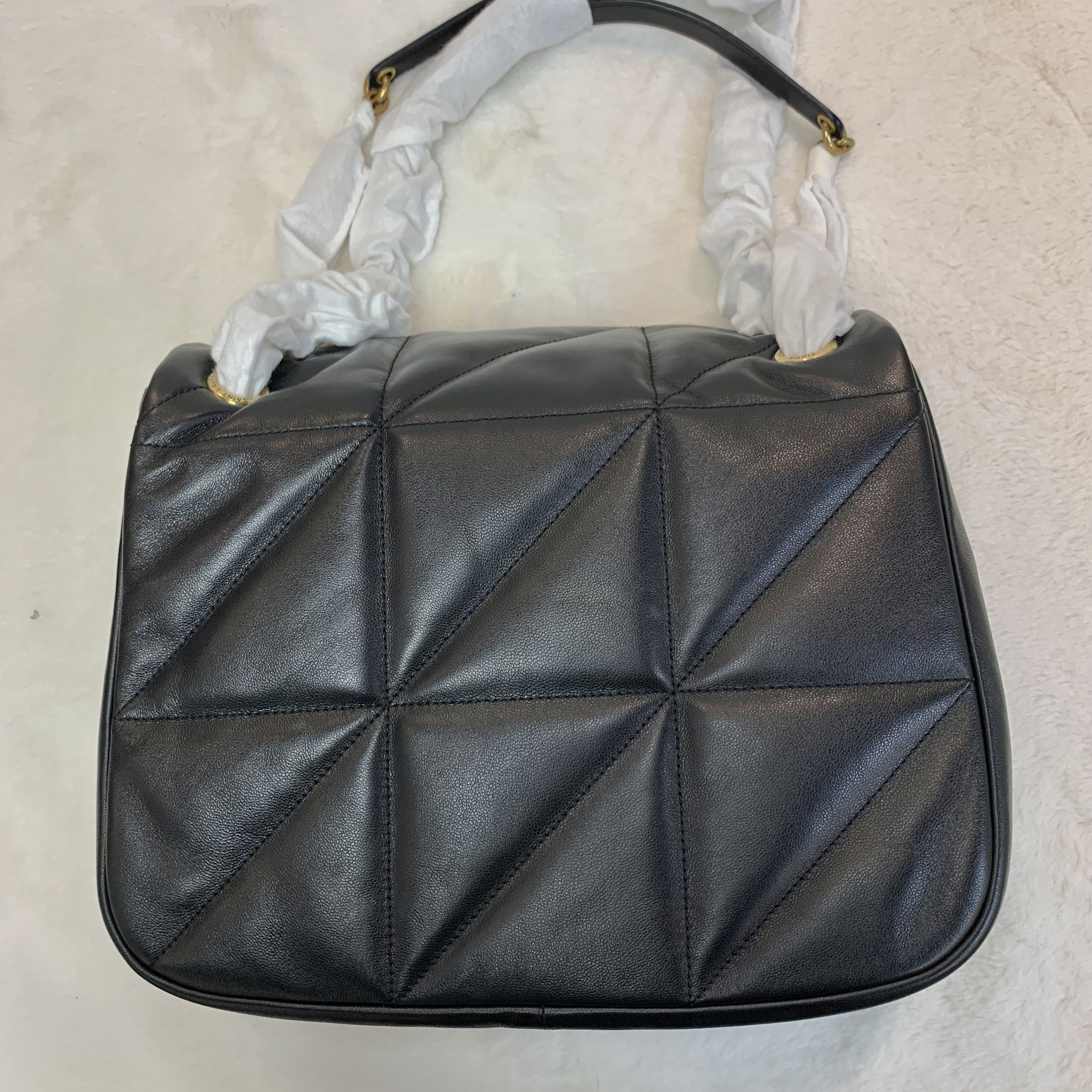 25年單 YSL Jamie 黑金羊皮單肩包