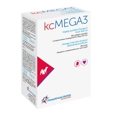 意大利 Pharmacross kcMEGA3 貓犬專用高純度 Omega-3 魚油膠囊(80粒裝)