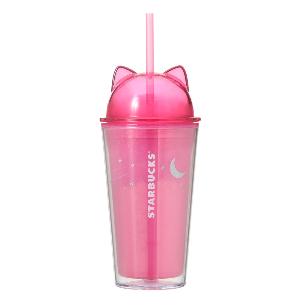 🎀【預訂】Starbucks JP MOON LIGHT HALLOWEEN 粉紅色貓冷杯 473ml