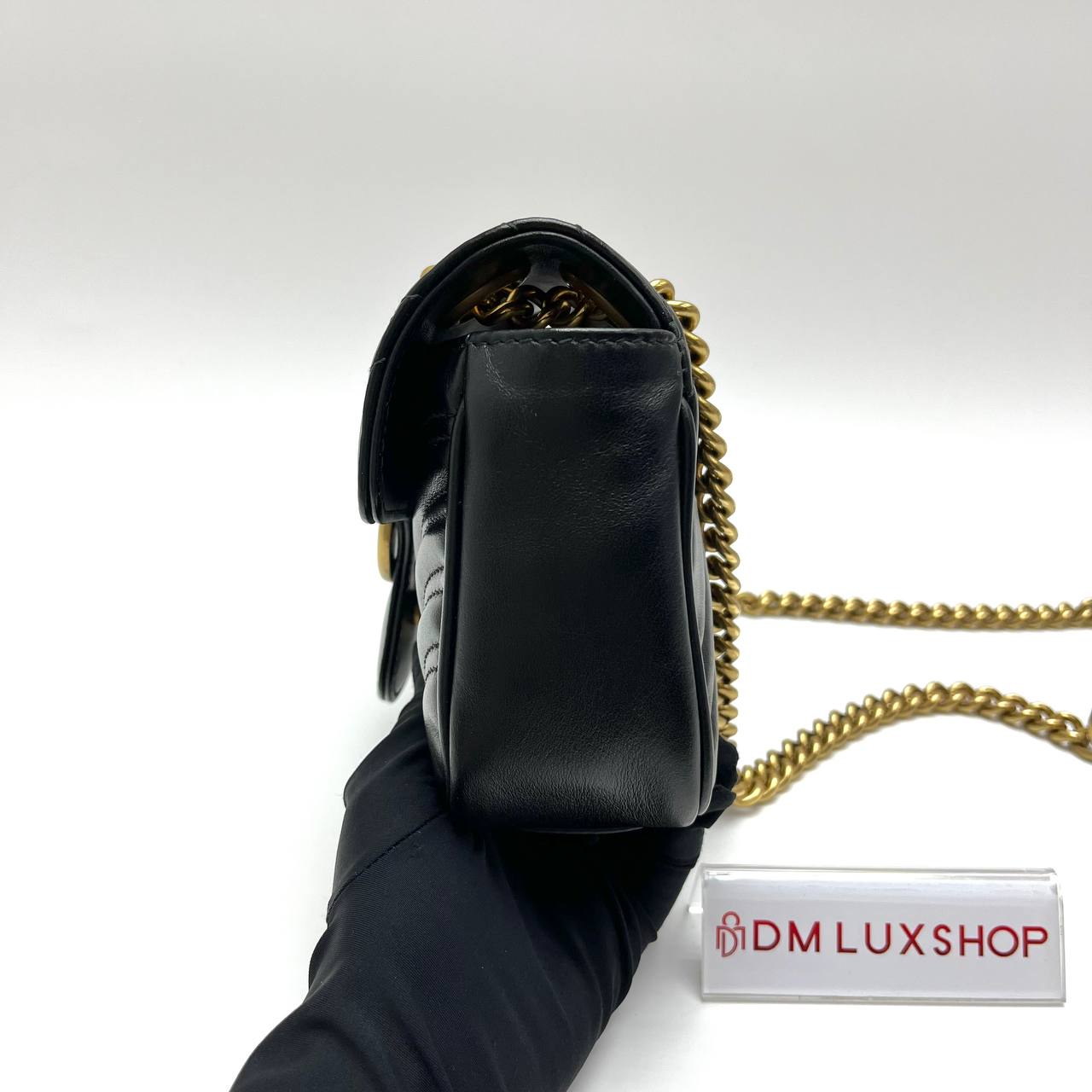 Gucci Marmont Mini Black Black Calfskin Cross Body Bag