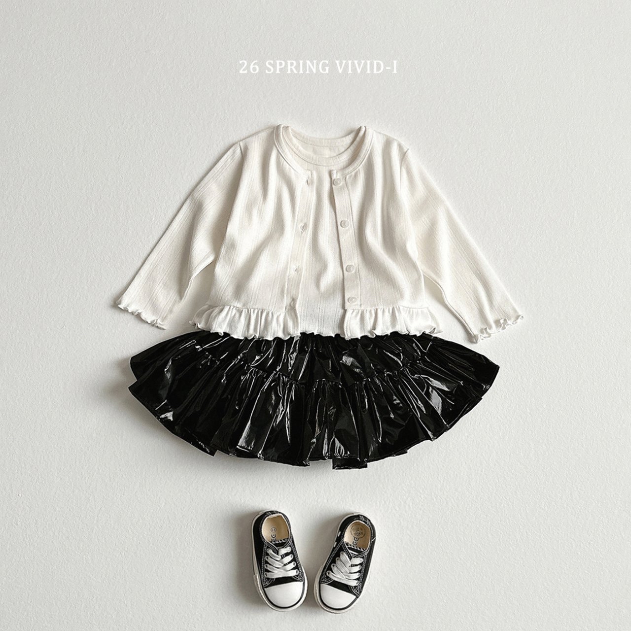 🌸預訂 韓國直送🌸🇰🇷VIVIDI兩色鏤空開襟外套上衣套裝