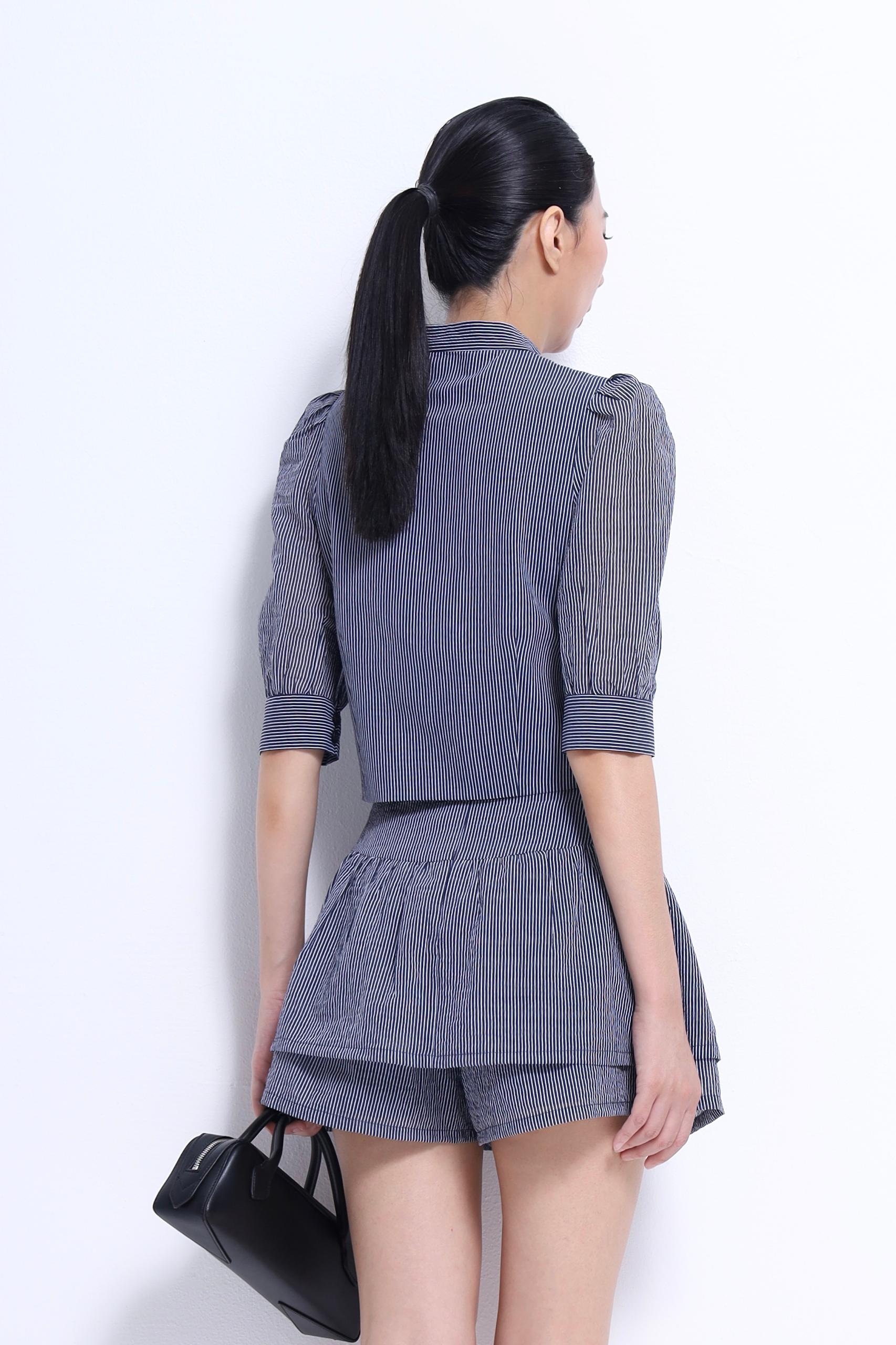 CB2754+CP1663 Parisian Puff Sleeve Ruffle Skort Set