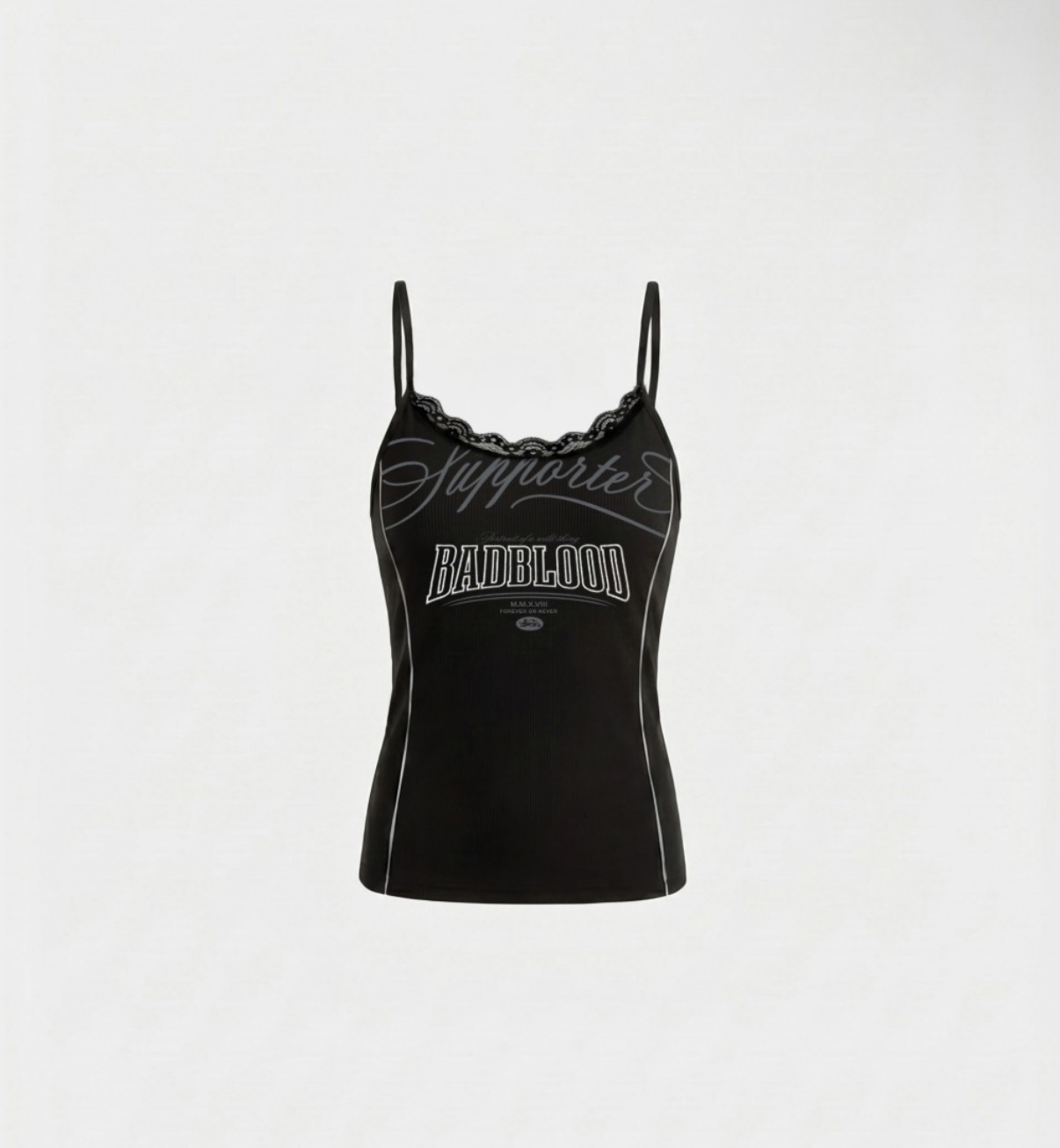 BADBLOOD新款[w-tnk26-036] 90’s Vintage Club Cami Tank - Black