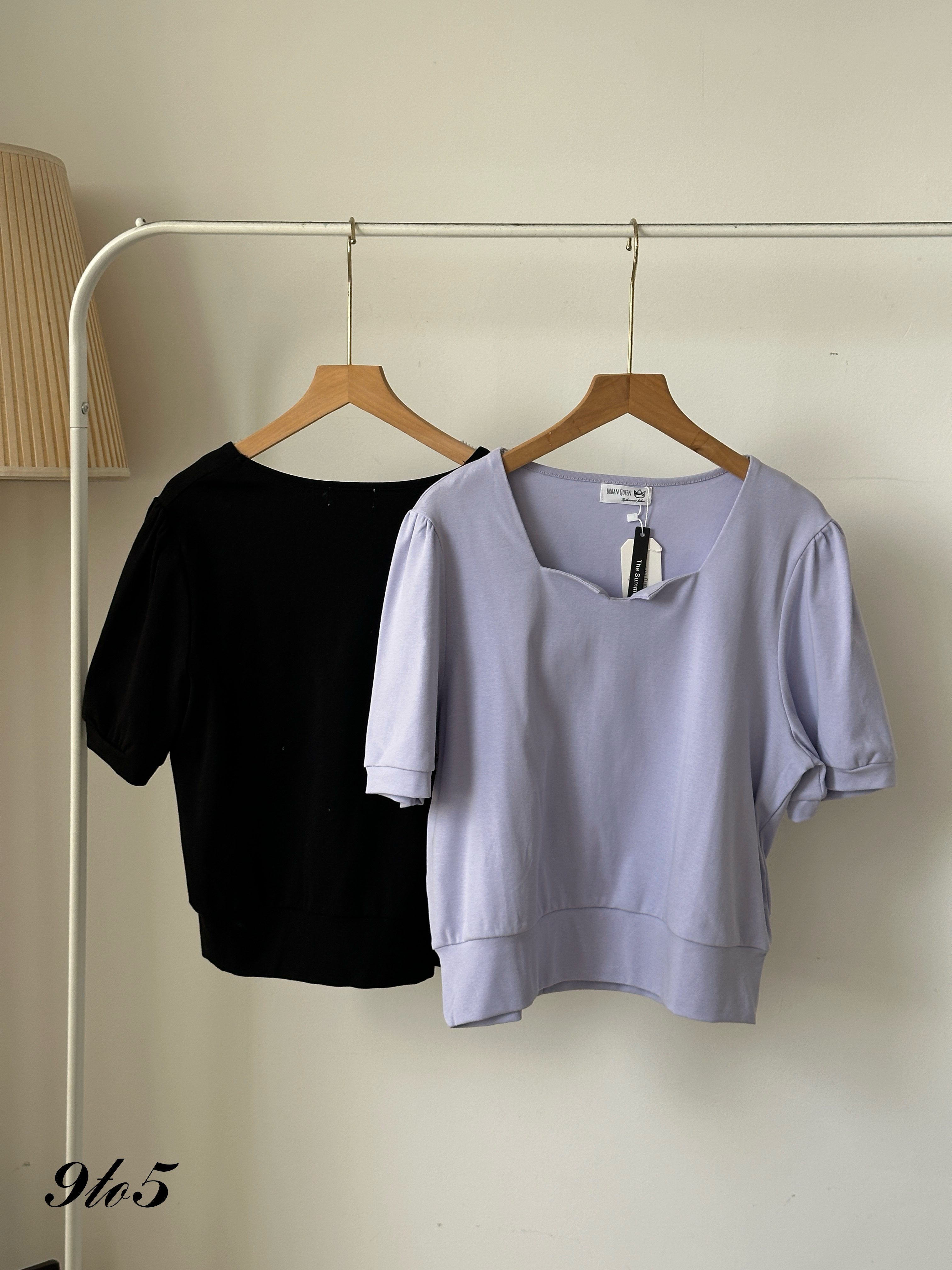 T4028 Square Neck Half Sleeve Top - 4 Colors