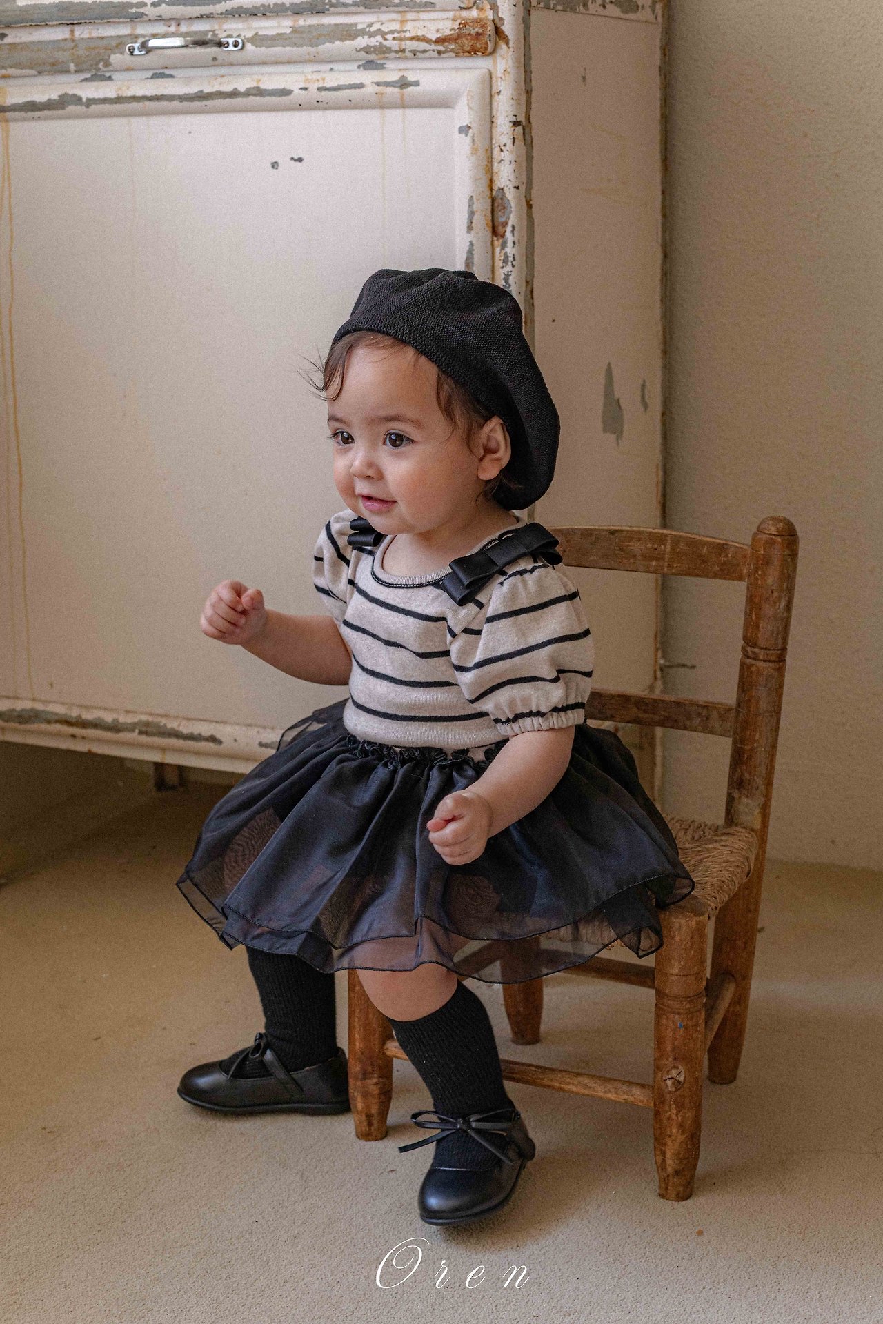 ☀️預訂 韓國直送☀️🇰🇷Oren Claire ST兩色條紋薄紗短袖包屁裙/上下套裝