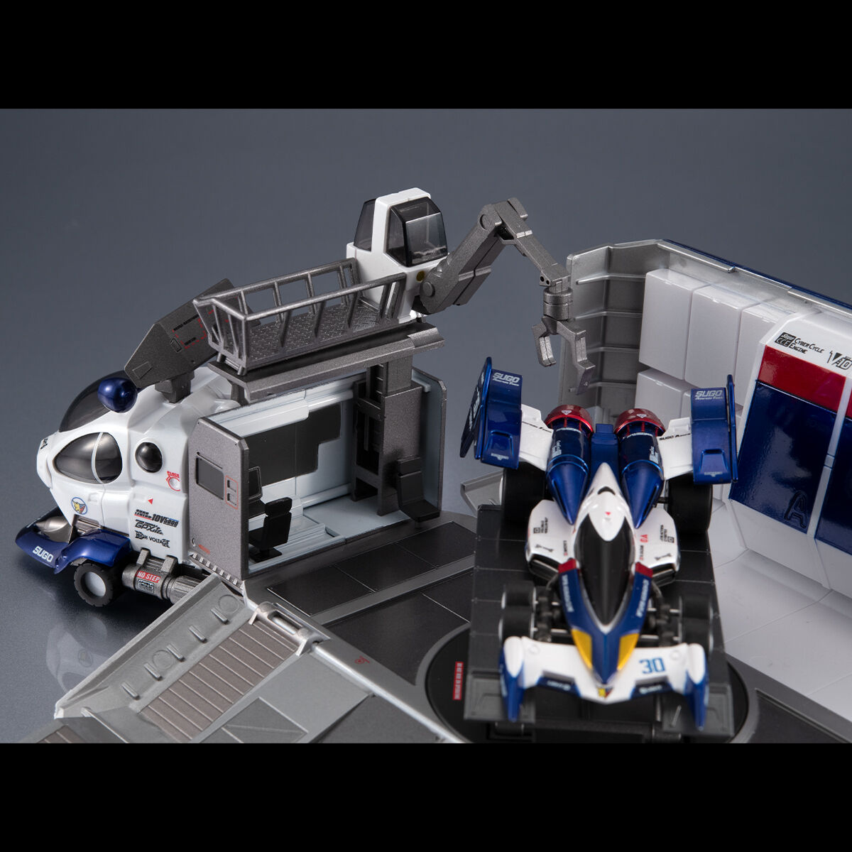 (預訂訂金 $300) (總價 $895) MegaHouse C.F.C. -HE- DX Cyber​​ Formula Collection -Heritage Edition- Sugolegerd 10V5000 & Super Asurada 01 Circuit Mode CFC -HE- DX 新世紀GPX 高智能方程式 菅生車隊運輸維修車 10V5000 & 超級雷神 01 Circuit Mode 套裝 (行版)