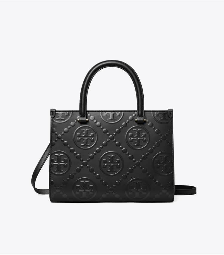 香港現貨-Tory Burch T Monogram Embossed Square ToteBlk