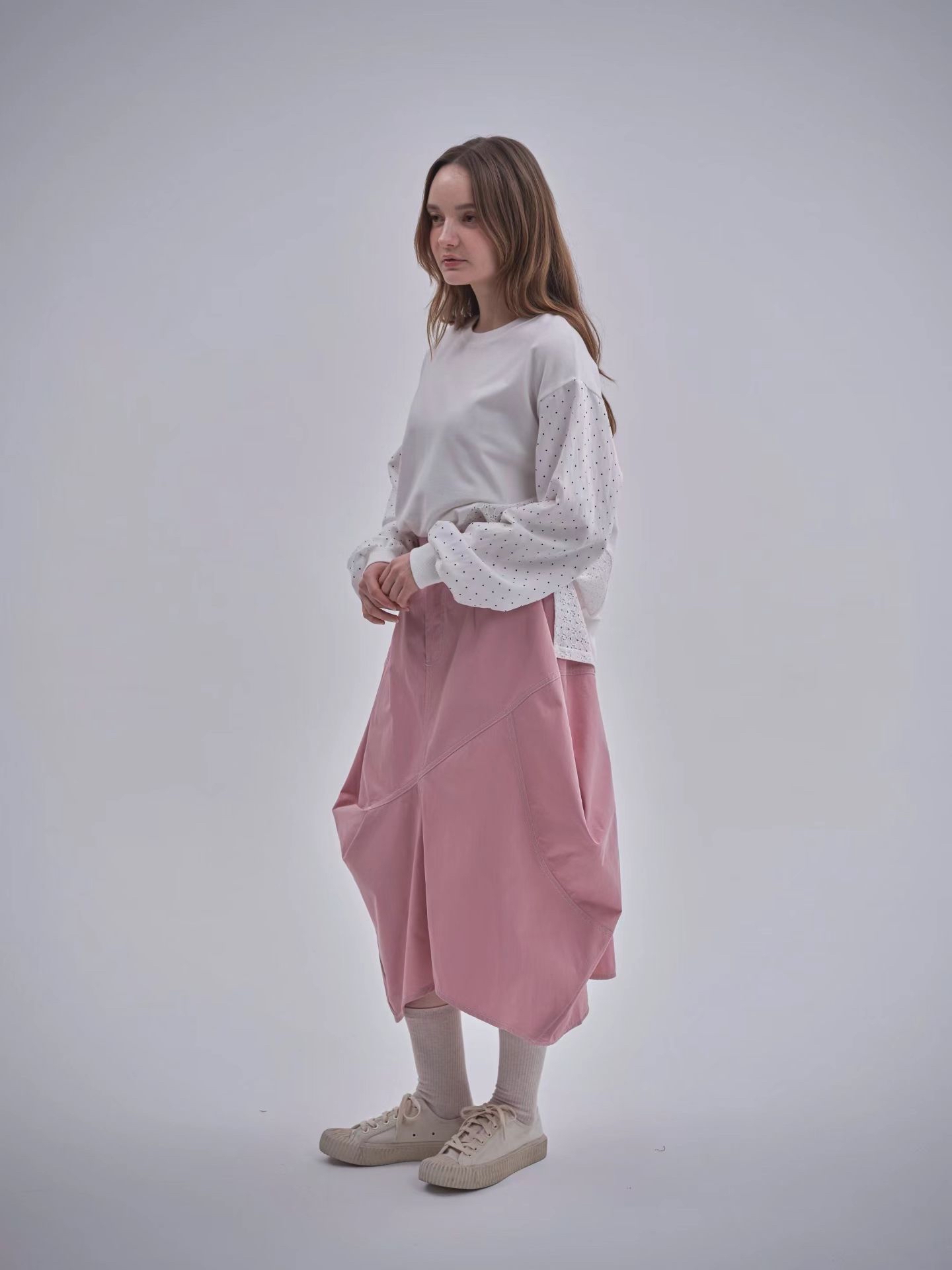 幾何拼接Playful寬鬆半裙