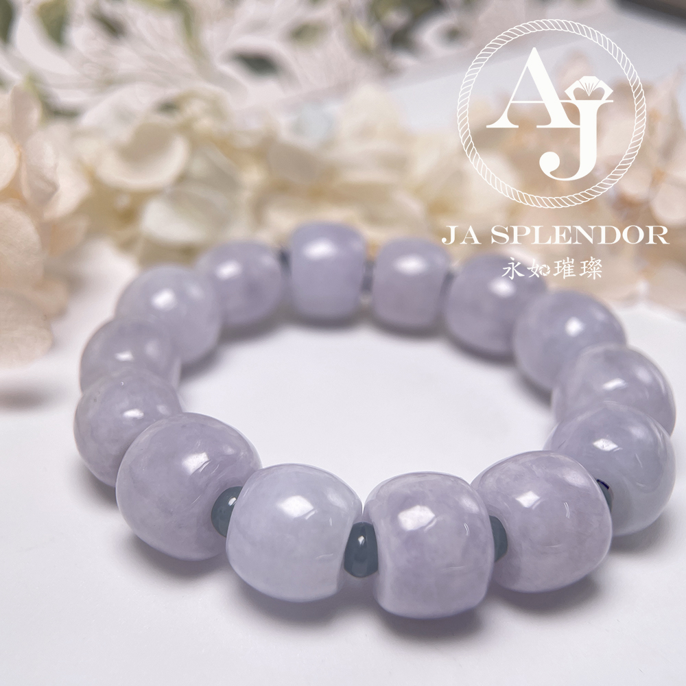 FB26-H60 天然翡翠A玉 紫玉路路通手串