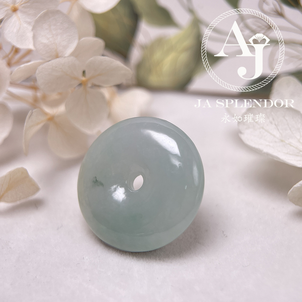  JN-181 天然翡翠A玉 冰潤飄綠平安扣