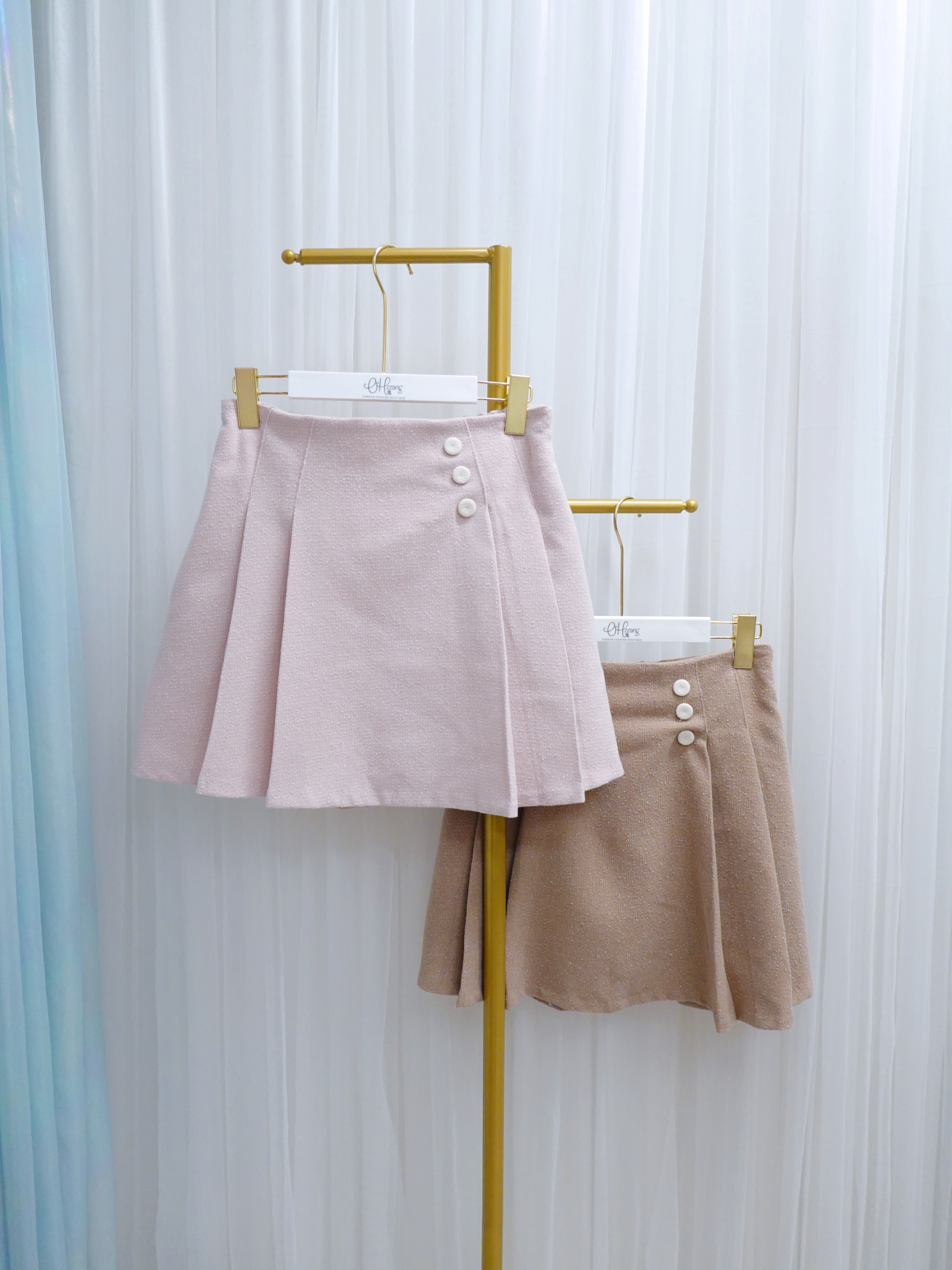 BOT20_12 側扣絨裙褲 (2色)