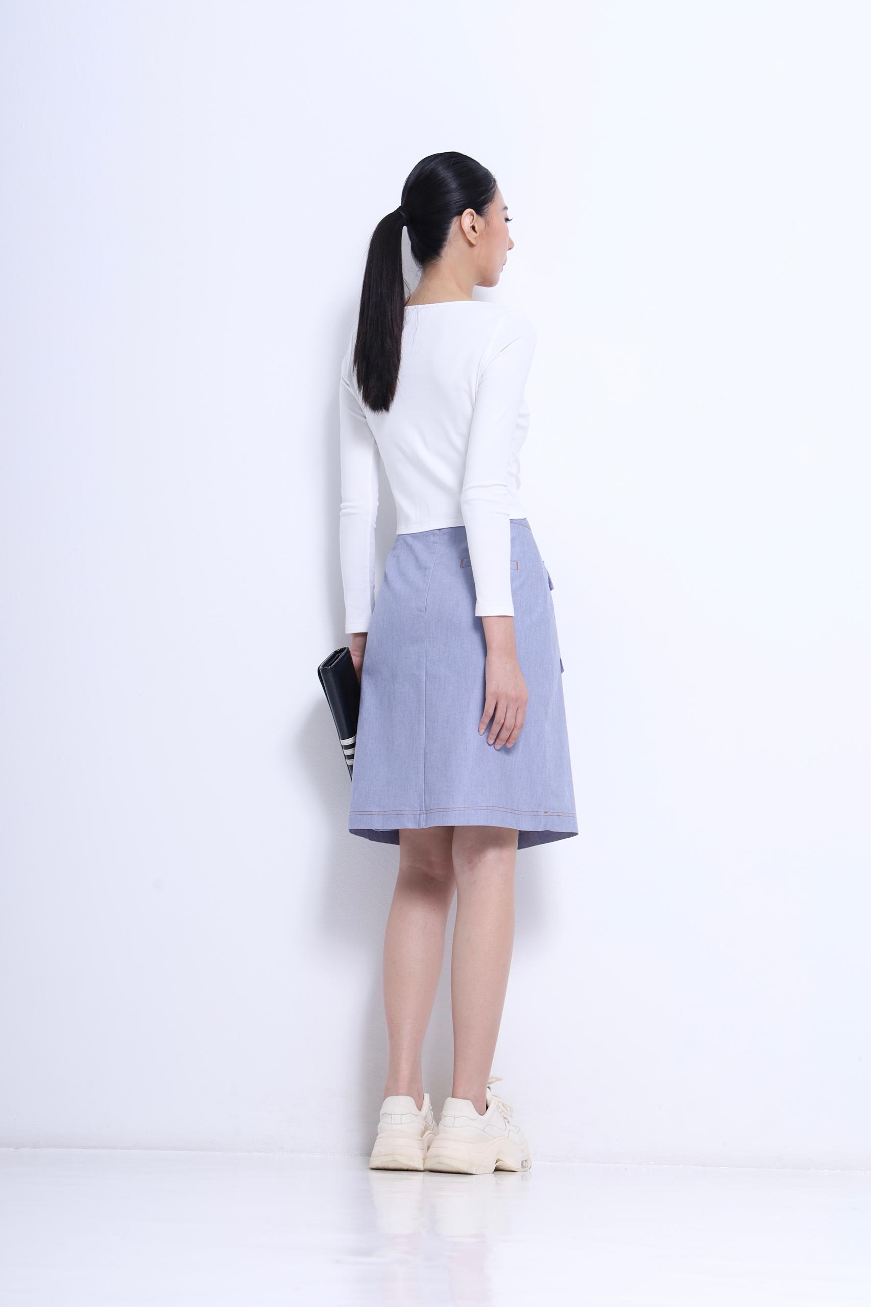 CS1434 EMBD THREAD MID RISE A-LINE SKIRT