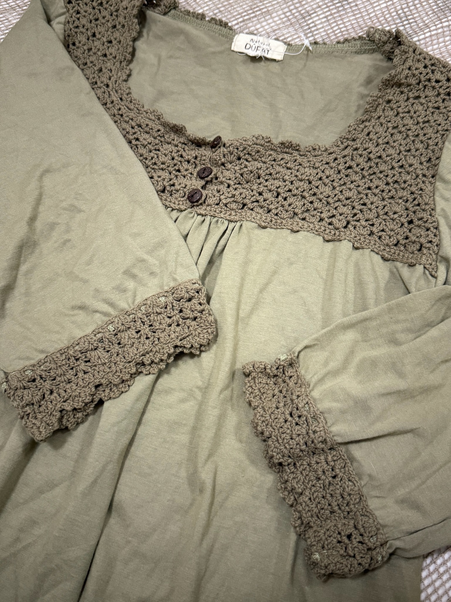 Olive Green Mori Square Neck Tunic