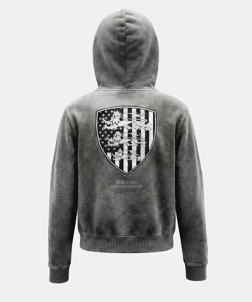 Shield Old Glory Hooded Zip-Up - Dusty Gray - 실드 올드 글로리 후드 집업 - 더스티그레이