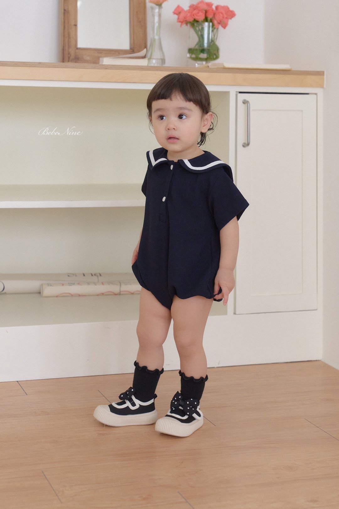 ☀️預訂 韓國直送☀️🇰🇷Bebenine兩色海洋風水手領短袖包屁衣