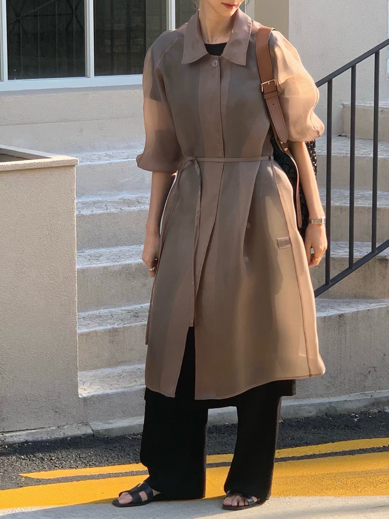 Stylish sheer long outer