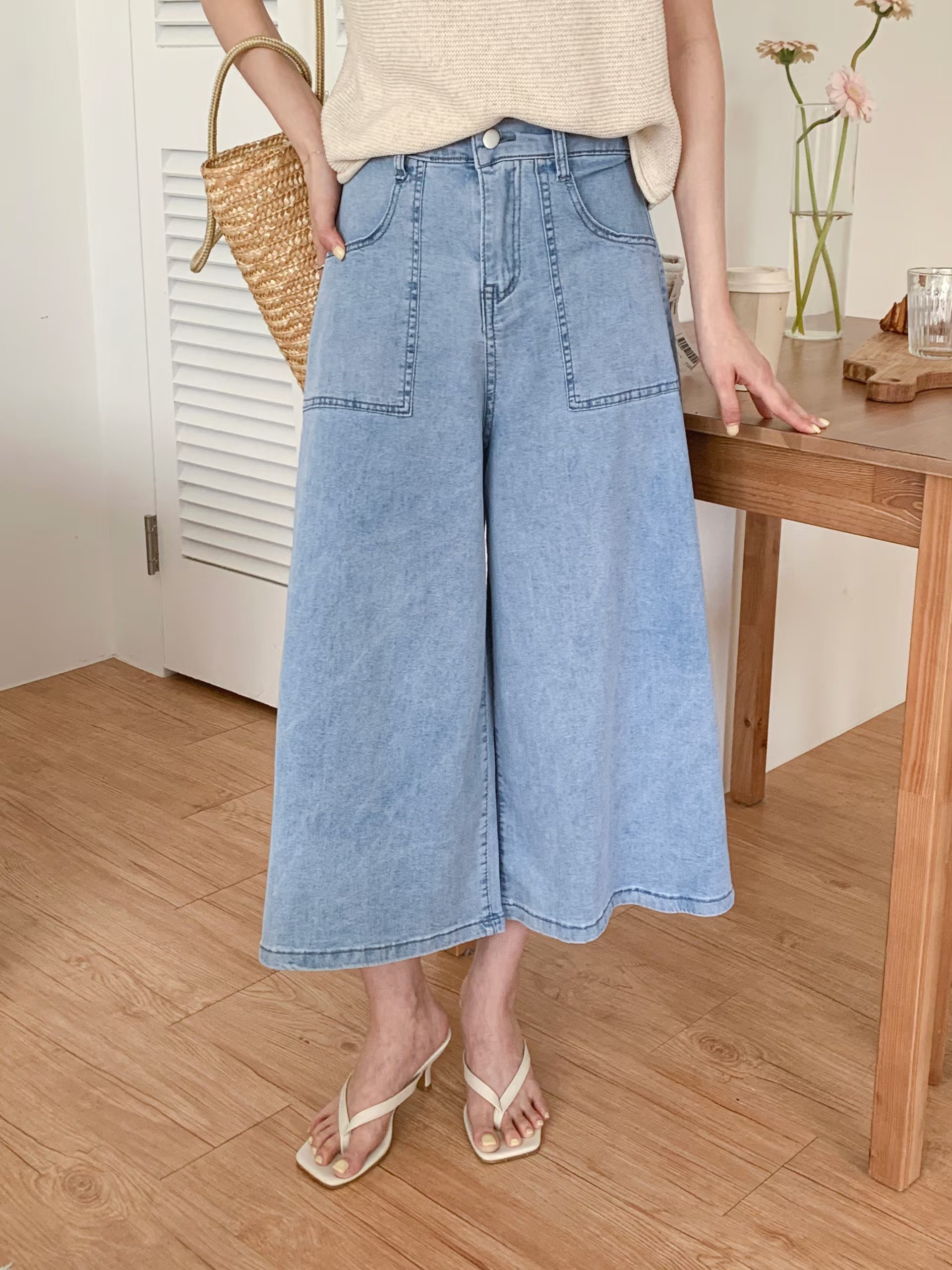 CT29 後橡筋腰半截A字裙褲